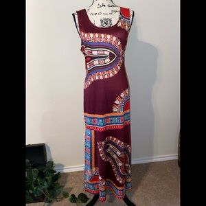 Boho Floral Sleeveless Maxi Long Dress